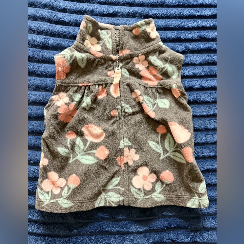 Carter's Gray and Pink Fleece Vest